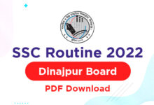 SSC Routine 2022 Dinajpur Board - SSC Routine PDF Download